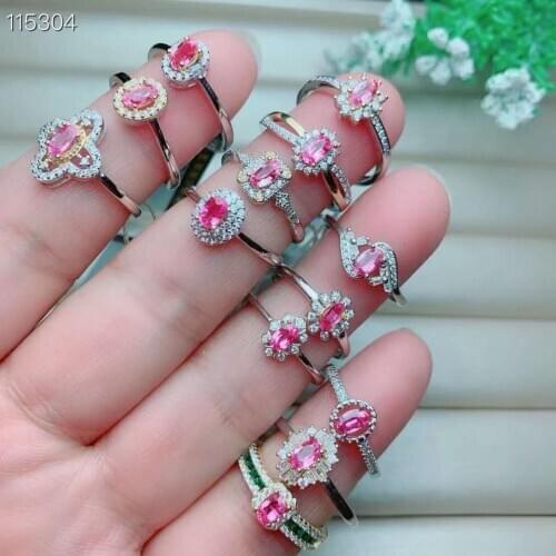 Natural Sri Lanka Ceylon Pink Sapphire Ring Fine Jewelry 3x5mm