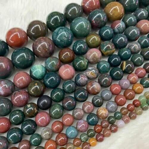 Natural bloodstone/ heliotrope beads natural stone beads DIY loose beads for jewelry making strand 15" wholesale
