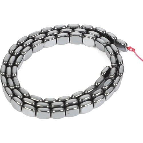 New 3/4/6/8mm Square Black Hematite Bead Natural Stone Beads For Jewelry Making DIY Loose Space Beads Necklace Bracelet Handmade