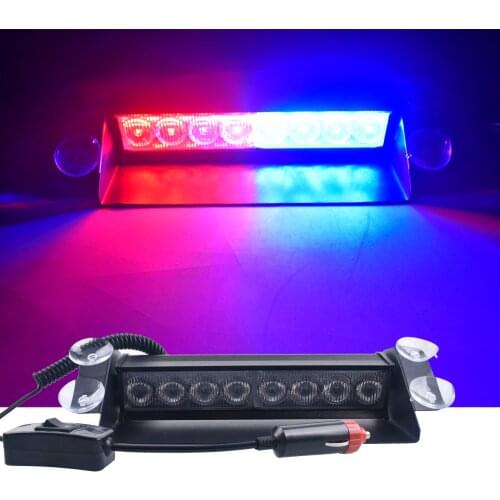 New Car Styling Car 8 LED Strobe Red and Blue Yellow Blue Police Flashing Light Dash Emergency Warning Fog Lights 3 Modes