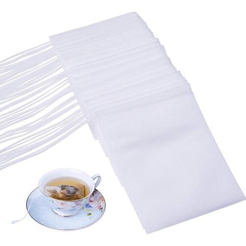 Disposable Empty Tea Bags Filter Bags for Loose Tea 100 PCS 3.54"X 2.75" Hheat Seal Tea Bag Filter Paper 1 Cup Capacity for 10 g