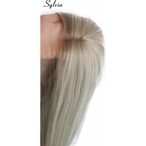 Sylvia Lace Frontal Wigs Golden Blonde Ombre Side Part Hair For Women Silky Straight Long High Temperature Fiber Synthetic Hair
