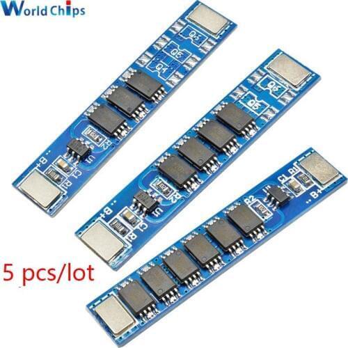 5pcs/lot BMS 1S 5A 10A 3.7V 15A 3 4 5 MOS Lithium 18650 Battery Charge Board PCB PCM for Lithium Battery Pack Cell Charging