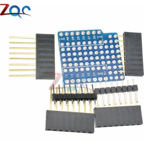 ProtoBoard Shield For WeMos D1 Mini Double Sided Perf PCB Extension Board Compatible for Arduino