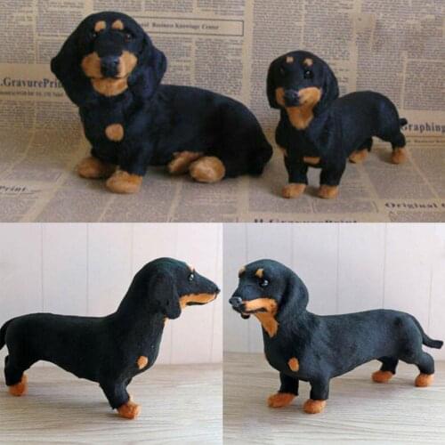 Realistic Dachshund Simulation Toy Dog Puppy Lifelike Pet Gift Toy Stuffed Companion Soft Dog For Kids Plush Animals S9E6