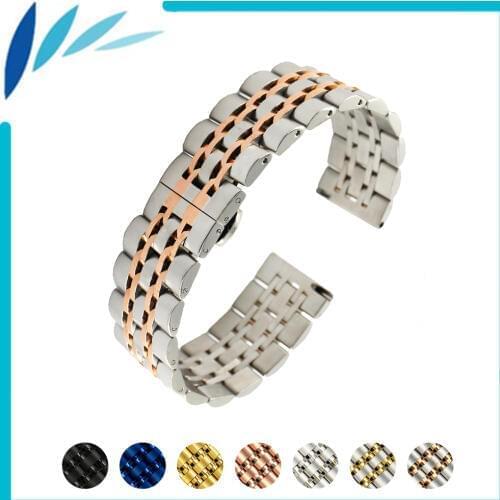 Stainless Steel Watch Band 20mm 22mm for Oris Butterfly Buckle Strap Quick Release Loop Belt Bracelet Black Silver + Spring Bar