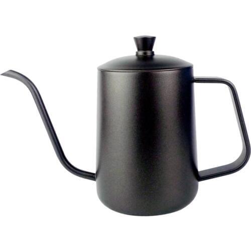Stainless Steel Hand Drip Coffee Pot Pour Over Gooseneck Kettle 600ml Black