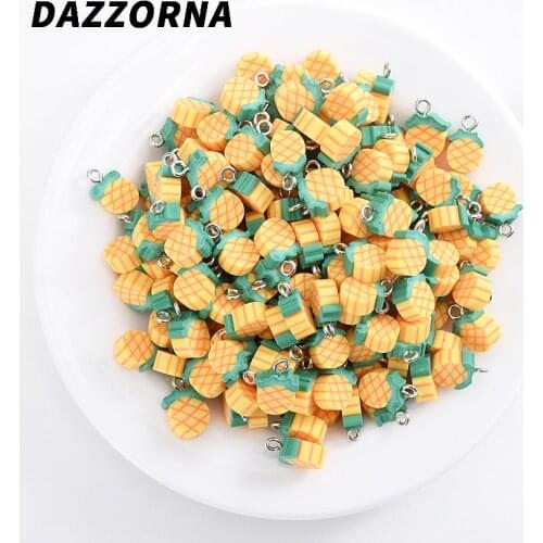 Cute Pineapple Shape Polymer Clay Beads 30-90Pcs Charm Spacer Loose Beads For Jewelry Making DIY Necklace Bracelet Accessories