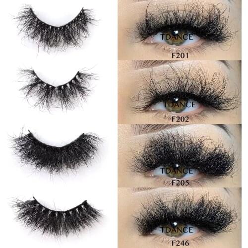 TDANCE 25mm Mink Lashes Real Mink Hair Messy Fluffy Lash Soft Natural Eyelashes 1 Pair Long Eye Lashes Makeup Beauty Eyelash