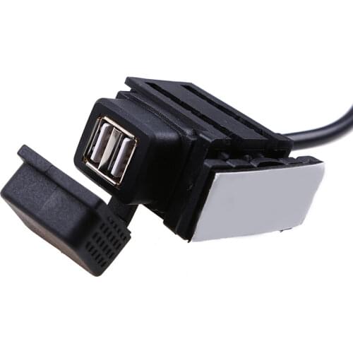 Black 12V Dual USB Universal Waterproof Motorcycle Handlebar Phone GPS Power Supply Socket Charger Dual USB for GPS Mobile Phone