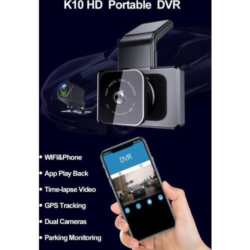 DVR Car Dash Cam 3 Inch HD Car Dash Cam Camera WIFI APP Connection Dual Camera Record Driving Recorder Camera 2 Million Pixel