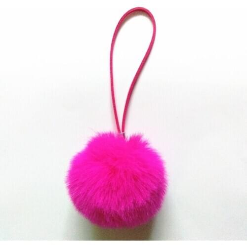 Suede Chain Pompon Key Chain 6 cm Fluffy Fake Fur Ball Key Ring Cute Pendant Bag Charming Car Key Holder Personality Gifts