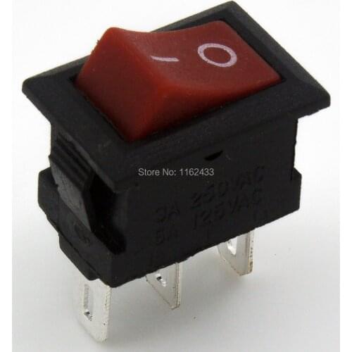 10pcs / lot KCD1-11-3P high qaulity perforate 13.5 x 9 mm 3 pin ON - ON small boat rocker switch power switch KCD5-102