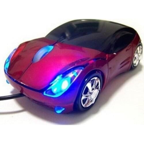 100pcs 1600DPI Mini Car shape USB optical wired mouse innovative 2 headlights mouse for desktop computer laptop Mice