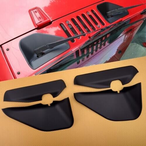 New 4pcs Car Front Windshield Wiper Water Spray Base Cover Fit For Jeep Wrangler JK 2009 2010 2011 2012 2013 2014 2015 2016 2017