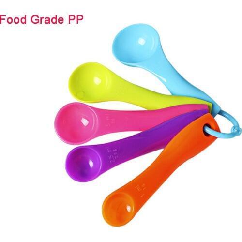 5PCS/Set Colorful Mini Digital Spoon PP Plastic Measuring Spoon Baking Tools Kitchen Measure Spoon Organizer Cuchara Medidora