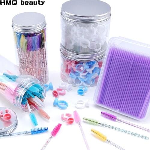 50/100 Eyelash Extension Tool Set Eyelash Mascara Wand Eyebrow Brush Microbrush For Eye Makeup Tools Lash Accessories With Box