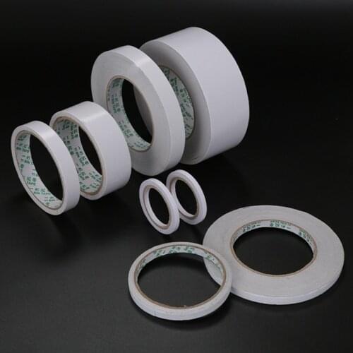 8M Double Sided Tape White Super Strong Double Sided Adhesive Tape Paper Strong Ultra Thin High Adhesive Cotton 5/10/12/15/20mm