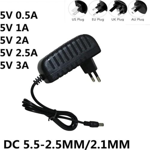 DC 5V 0.5A 0.8A 1A 2A 2.5A 3A AC 100-240V Converter power Adapter 5 V Volt 1000MA Switch Power Supply Charger Mini Micro Usb