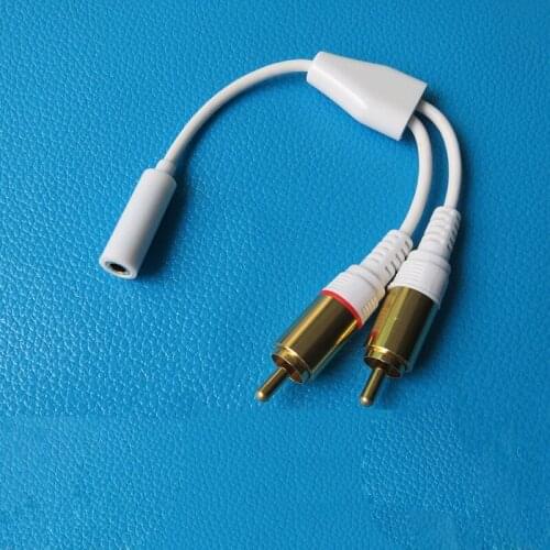 3.5mm female to 2RCA male Adapter double lotus audio cable 3.5 to speaker amplifier connection audio cable for DVD, audio, CD/MD