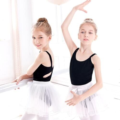 Ballet Leotards Tutu Dress for Girls Child Double Straps Ballet Dress Hollow Back Ballet Dance Costumes