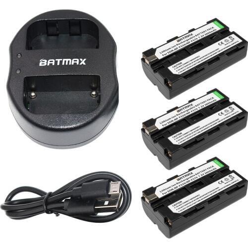 Batmax 3pcs NP-F550 NP F550 NP-F570 Rechargeable Batteries + USB Dual Charger for Sony NP-F570 F530 CCD-SC55 CCD-TRV81
