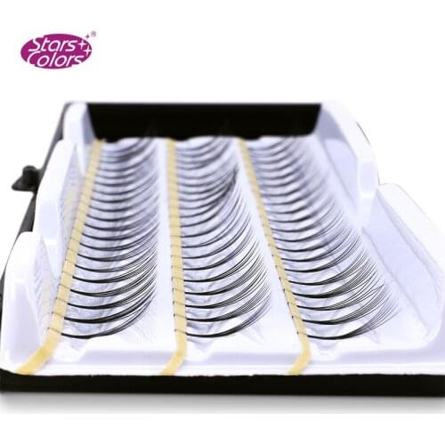 Free Shipping 20 trays Popular style White 6 flares eyelash Natural false C-shape Handmade Synthetic Hair Single Eye lash