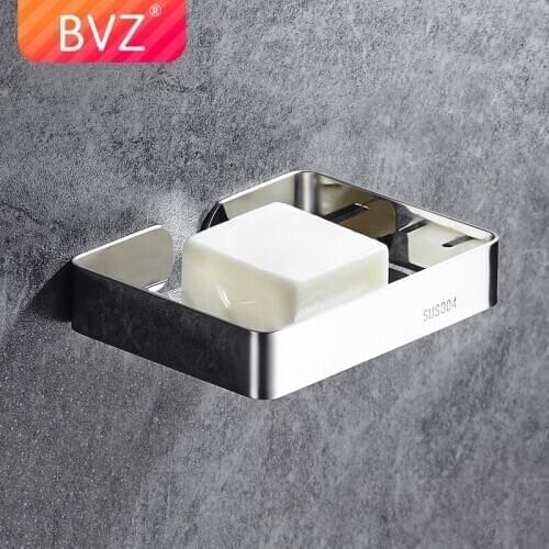 BVZ Fashion Stainless Steel Soap Box Wall Attachment Soap Dish Soap Bar Storage Bathroom Accessories Bathroom Organizer