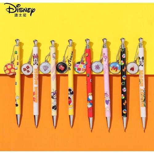 Disney Frozen Donald Duck Student Stationery Cute Mickey Minnie Mechanical Pencil + Ballpoint Pen Set Gifts for Boys and Girls