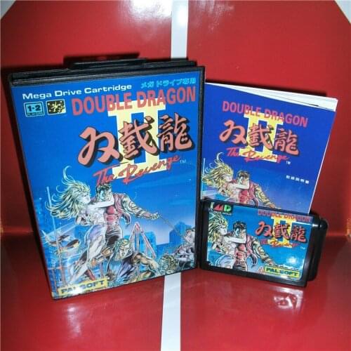 Double Dragon II 2 Japan Cover with box and manual For Sega Megadrive Genesis Video Game Console 16 bit MD card