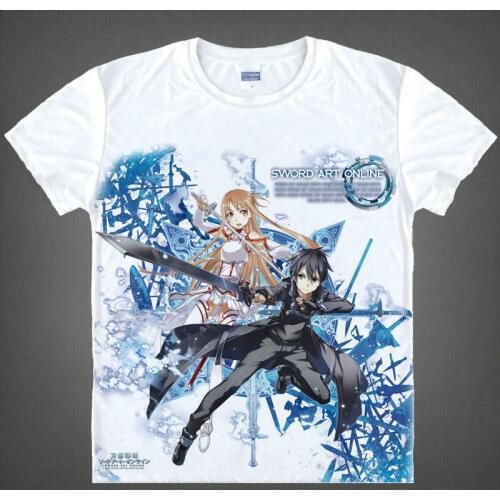 Alfheim Online ALO T-Shirt Asuna Yuuki Shirt men Cool t shirts Anime Clothing men white Shirts & T-Shirts Japanese Anime shirt a