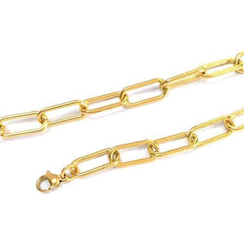 Stainless Steel Women Men Basic Chic Necklace Long O link heavy chains punk Unique Oval egg necklace lobster golden Male Jewelry