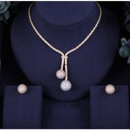 Jankelly Hotsale Nigeria 2 pcs Bridal Jewelry Sets New Fashion Dubai Full Jewelry Set For Women Wedding Party Accessories Design