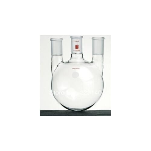 Flask, Three neck, Vertical, Capacity:250ml, Center joint:19/22, Side Joint:19/22