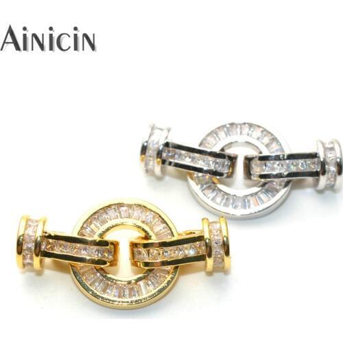 Round Donut Shape Rhinestone Crystal Setting Double Side Connectors Openable Clasps For Women Jewelry Making Findings Components
