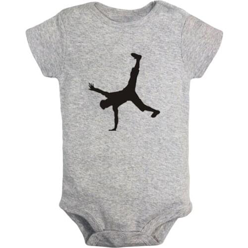 Cool Street Hip Hop Silhouette Printed Newborn Baby Girl Boys Clothes Short Sleeve Romper Outfits 100% Cotton
