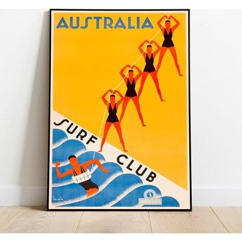 Summer Swimming Vintage Travel Wall Art Pictures Canvas Paintings Posters and Prints Interior for Living Room Home Decorations
