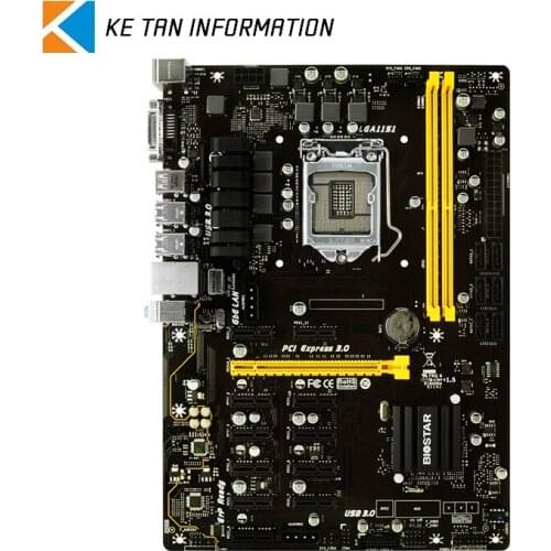 BIOSTAR TB250-BTC PRO Motherboard for Mining Support connect 12 Graphics Card for BTC ETH ZEC Mining Intel B250 Motherboard Used