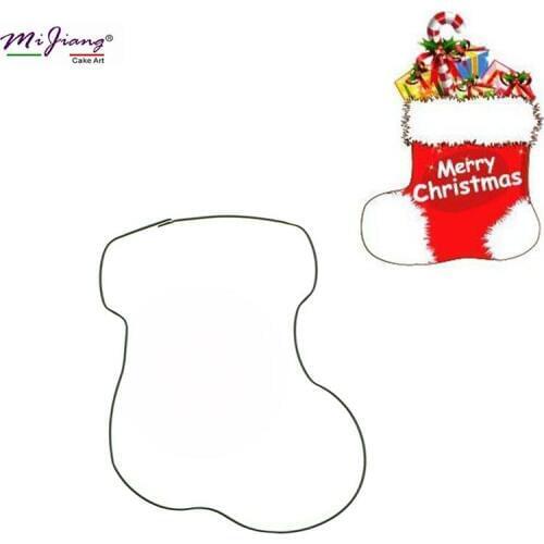 Mijiang Christmas Socks Metal Cake Tools Fondant Biscuit Cookie Cutter Sugar Paste DIY Cake Decorating Tool Baking Mold S7097