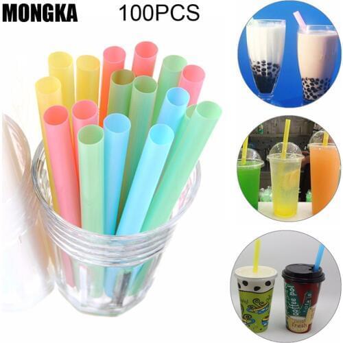 Multi Colors Jumbo Wide Boba Straws & Smoothie Straws, BPA FREE Food-Grade Plastic Straws for Bubble Tea