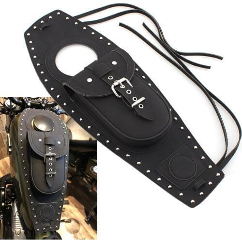Motorcycle Black Tank Bag Fuel Tank Pad Tank Chap Cover Panel Pad Bib Bra Bag Fit For Harley Sportster 1200 883 Pouch Bag