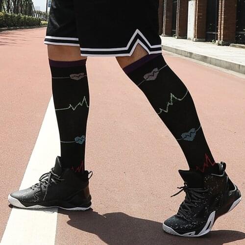 1 Pair Compression Socks Men and Women Knee High Sock Cycling Sport Fashion Stockings Funny Harajuku Mens Socks with Print