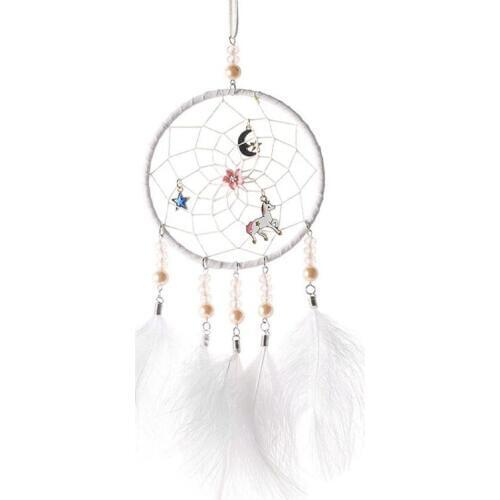 New Unicorn Night Lights Dream Catcher Wind Chimes Car Rearview Mirror Pendant Jewelry Car Hanging Accessories Key Rings Pendant