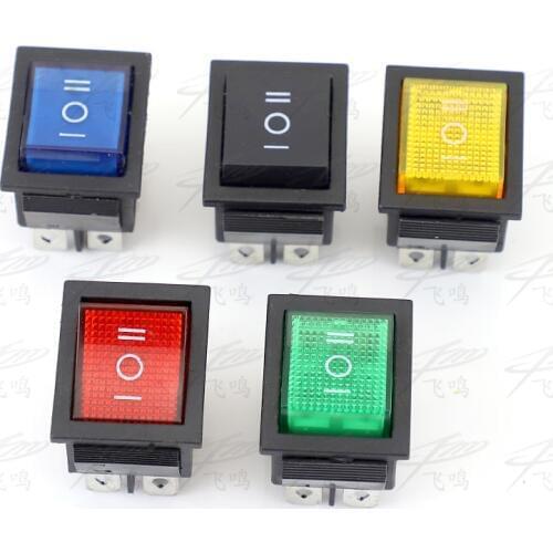 Rocker Switch Power Switch 3 Position 6 Pins With Light 16A 250VAC/ 20A 125VAC