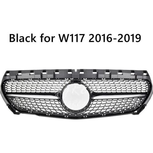 Fit for Mercedes Benz CLA-Class W117 16-ON Front Grille Diamond Silver Black