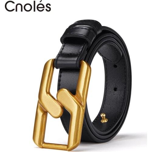 Cnoles Women Leather Belt Luxury Brand Hollow out Belt Jeans For Women Belts Fashion Designer Belt Female