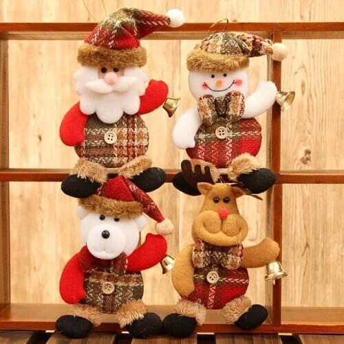 Merry Christmas Ornaments Christmas Gift For New Year Santa Claus Snowman Tree Toy Doll Hang Decorations for home