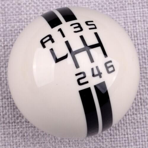 CITALL 6 Speed Manual Gear Shift Knob Ball Fit for Ford Mustang Shelby GT 500 Cobra MT White Car Accessories