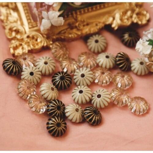 Lovely flower series, small abacus with gold beads, ins cold wind, jewelry earrings diy hand-made