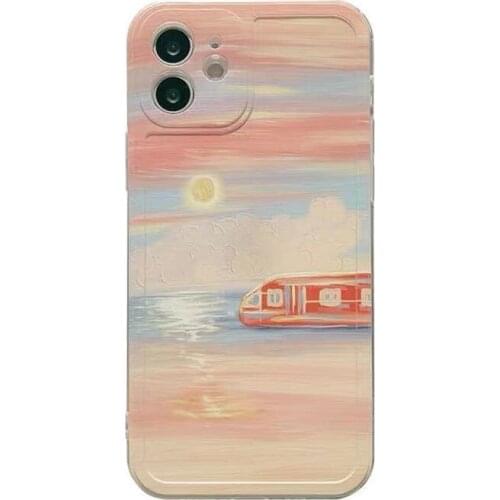 Retro Art Oil Painting Landscape Clouds Phone Case For iPhone 11 Pro Max Xr Xs Max X 7 7 Puls 8 Puls Cases Soft Silicone Cover